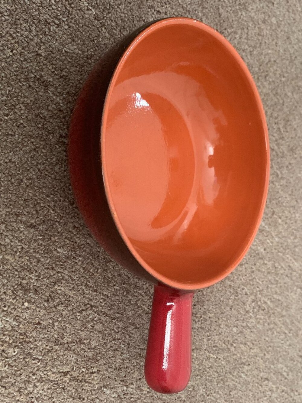 De Silva Italy Ceramic Cheese Bakers / Soup Crocks with Handles| red/black
